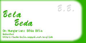 bela beda business card