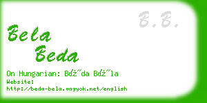bela beda business card
